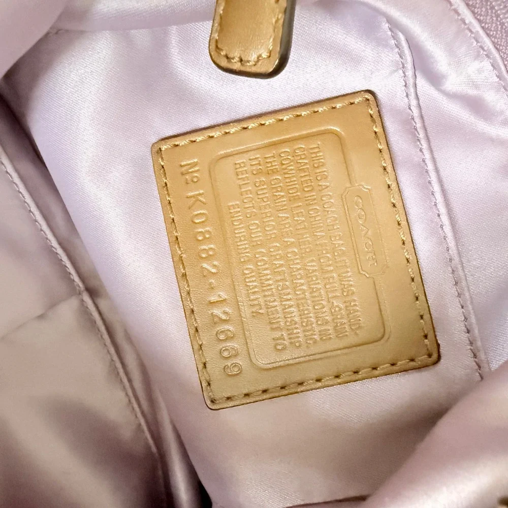 Coach Brown 12669 Bronze Leather Shoulder Bag Purse Womens - Picture 8 of 8